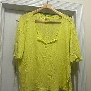 We The Free Neon Yellow Short Sleeve Tee